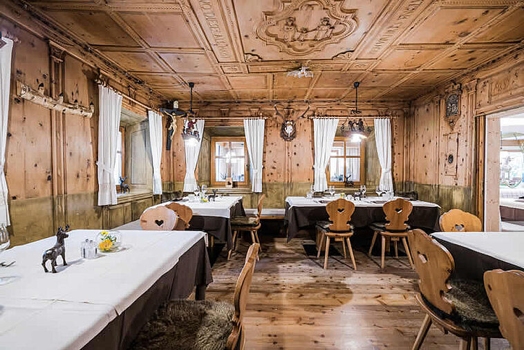 Blick in die Gaststube des Eggele Boutique Hotels