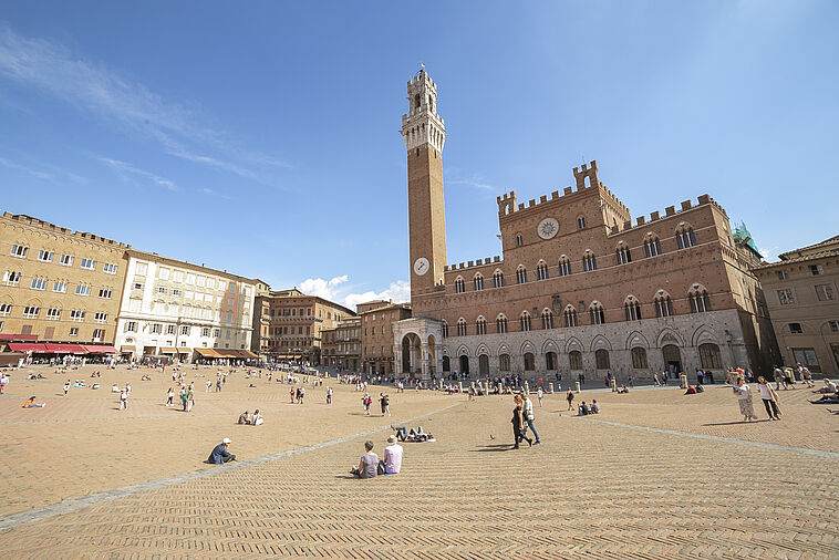 Blick auf den Piazza del Campo in Siena